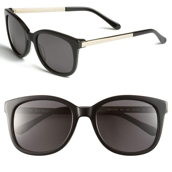 Kate Spade New York Gayla Round Black Gold 807 BN Women\'s Sunglasses w/case main image 8